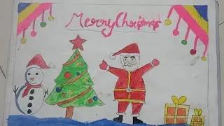 Merry Christmas drawing watercolor drawing#YouTube#viral video#Pavani volgs#