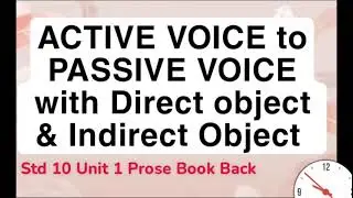 Std  10 ACTIVE VOICE PASSIVE VOICE Direct Object Indirect Object Book Back page 16 H #tamil