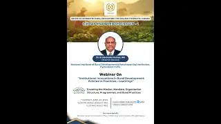 CIRDAP Knowledge Circuit 1-Webinar on &ldquo;Institutional Innovations in Rural Development with NIRD&PR&rdquo;.