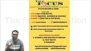 The focus education centre | Tuition centre | Tuition in Chennai | Online tuition | Home tuition