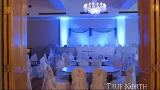Wedding head table up lighting decor with True North DJs