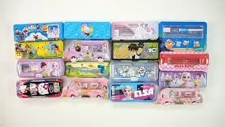 cute unicorn stationery collection 😉 geometry, doreamon,pencil box, hello kitty, sharpener, eraser 