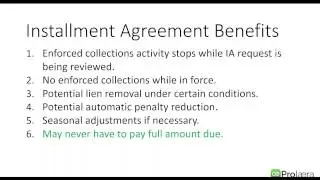 Partial Pay Installment Agreements