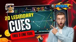 8 ball pool ( 20/20 legendary cues ) 😱+ Free 3 line tool With account ❤️ 