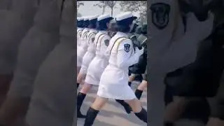Female soldiers parade square array