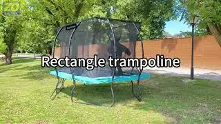 Rectangle trampoline with W-leg and curved pole popular hot sale pumpkin trampoline outdoor use