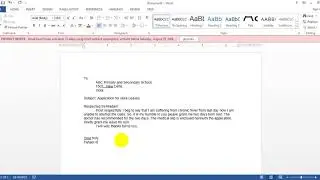 Application Writing in MS Word