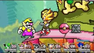 Super Smash Bros Crusade 0.9.5 6 Player CPU Battle on Flower Garden