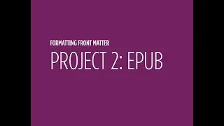 Front Matter Add Title Page, Anchoring Objects & Object Export Options