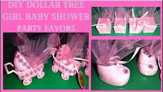 DIY DOLLAR TREE BABY GIRL BABY SHOWER STROLLERS, SHOES, BOOTIES PARTY FAVORS/CHEAP DIY BABY FAVORS
