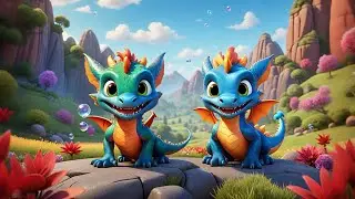 Two Baby Dragons Blow Bubble Fire | Magical Song for Kids | Nursery Rhymes and Baby Songs
