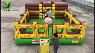 Inflatable Wipeout Riding Sweeper Eliminator Mechanical Rodeo Game Inflatable Meltdown Game for Fun