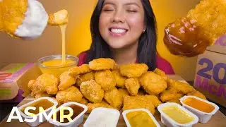 ASMR MCDONALD'S CHICKEN NUGGETS + CHEESE SAUCE MUKBANG 먹방 (98% No Talking) Soft Crunch Eating Sounds