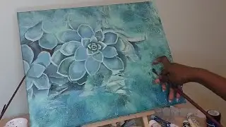 Paint with me: Oil and Acrylic | Rock rose succulents 
