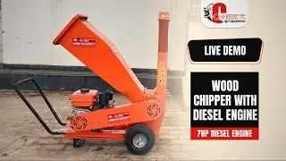Live Demo II Chhibber Agri's Wood Chipper Shredder with 7HP Diesel Engine