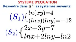 SYSTEME D'EQUATIONS COMPORTANT LE LOGARITHME