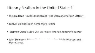 Literary Realism/History of Realism