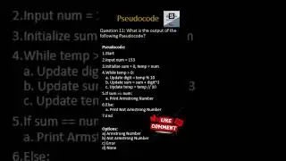 Armstrong Number Challenge Explained! 🔢 | Is 153 an Armstrong Number? 💡 | Pseudocode Logic Demo