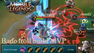 Mobile Legends Bane - Troll build  Ranked game MVP 100% Critical strike chanse