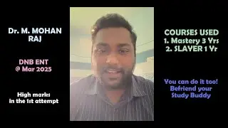 Dr. Mohan Raj - JLN Hosp, Bhilai | ENT Residency App | Mastery | Clinical SLAYER #entresidency #dnb