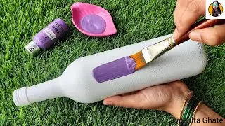 Super Easy Yet Very Beautiful Bottle Art For Beginners| DIY Home Decor Ideas|Bottle Painting Design|