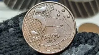 MOEDA ESCASSA 5 CENTAVOS ANO 2000 VOC&Ecirc; TEM UMA DESSA? VEJA O VALOR $ 40 A 120 REAIS 💰 JESUS &Eacute; DEUS 🙌