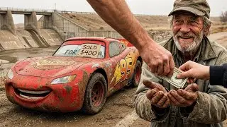 POV ASMR Car Restoration  2006 Lightning McQueen Left in Near Flood Control Dam &mdash; Bought for $400