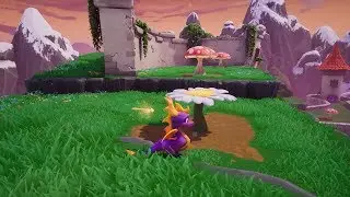 Spyro 3 Year of the Dragon - Charmed Ridge - Last JUMP on mushroom puzzle
