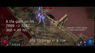 POE 3.16 Tordano+Hydrosphere, Projectile Return test