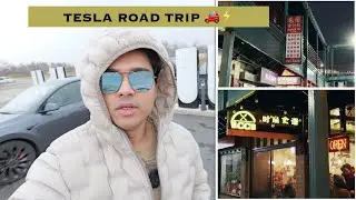 Winter Tesla Road Trip to Chicago | Tesla Supercharger , Chinatown & Hotel Tour !