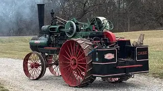 Running a half scale 65 HP case steam traction engine