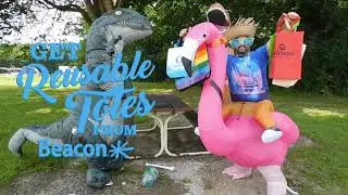 Plastic Bags are Prehistoric and WEAK! REUSABLE Totes brought to you by Dancing Dinosaurs.