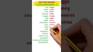 Cute Nicknames - 2 | Diminutives | English Vocabulary | Like & Subscribe | #shorts