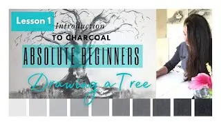HOW TO DRAW | Basics of charcoal drawing for beginners |  Materials & tools + Drawing a tree
