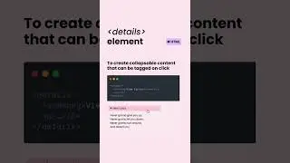 The details element in HTML provides an easy way to create native collapsible content