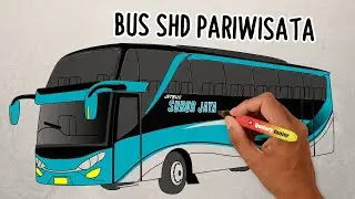 Cara menggambar BUS SHD Subur Jaya | Bus Super High Decker JetBus 2+ Adi Putro