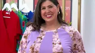 LOGO by Lori Goldstein Print and Solid Mix Scoop Neck Top on QVC