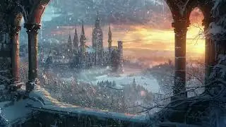 Piano ASMR to Ease Insomnia from a Warm Castle Balcony with Silent Winter Snowfall