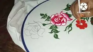 Simple flower painting on cloth simple fabric painting design azmat painting design AZ