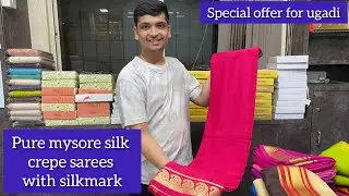 The Royal Threads: Exclusive Pure Mysore Silk Crepe Sarees with Silkmark