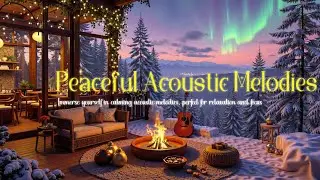Relaxing Acoustic Guitar for Winter Nights & Northern Lights ~ Cozy Cafe Ambiance