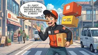  Verdade ou mentira? Shopee e meli mesmo dia? #humor #entregadormilgrall #comedia #voador #memes 