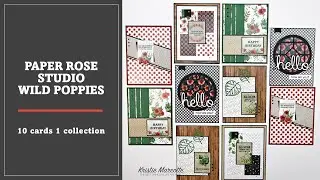 Wild Poppies | 10 cards 1 collection | Cardmaking with Paper Rose Studio