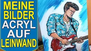 John Mayer Gem&auml;lde Teil 1 _Comic Zeichner malt Acryl auf Leinwand