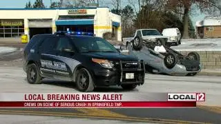 Crash sends car onto its top in Springfield Township