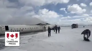 Multiple injuries in plane crash at Toronto's Pearson airport crash