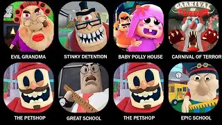 ROBLOX:ESCAPE EVIL GRANDMA! (OBBY),ESCAPE MR STINKY DETENTION! (OBBY),BABY POLLY HOUSE (OBBY)#roblox