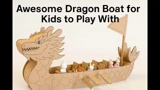 A super cool dragon boat 🐉🚤 made from cardboard.