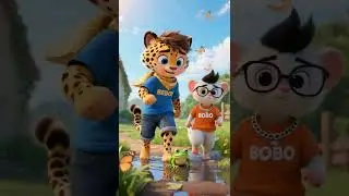 Beboy Chases a Frog Gone Wild! 🐸😂 #beboyandbobo #animatedcartoon #cartoonshorts