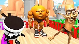 Muscular Orange vs Dancing Man Race | Funny 3D Animation Color Race | Skibidi Challenge